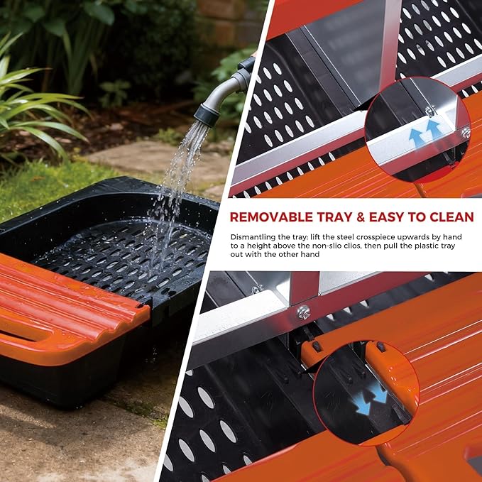 Chicken Nesting Boxes, Metal Rollaway Chicken Nest Box with Rollout Egg Collection, Removable Tray & Nesting Pads, Egg Laying Box for Chicken Coop Hens, Wall Mount or Standing, 3 Compartments, Orange