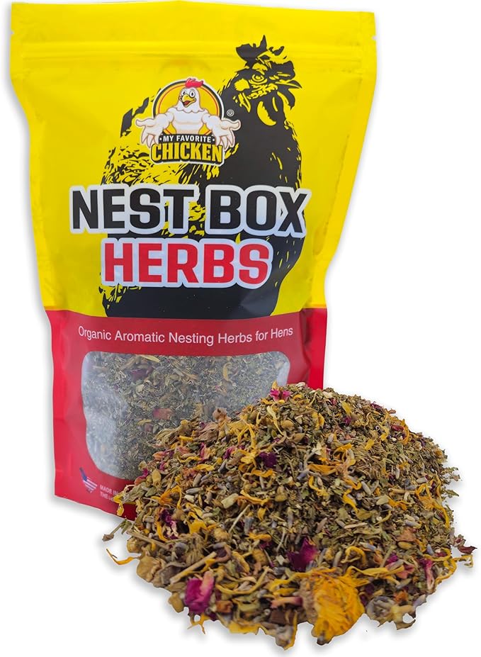 Chicken Coop Nesting Herbs - Organic Refresher and Deodorizer for Nest Boxes - Hens Accessories and Must Haves for Bedding - Poultry Enrichment Supplies and Odor Control Essentials