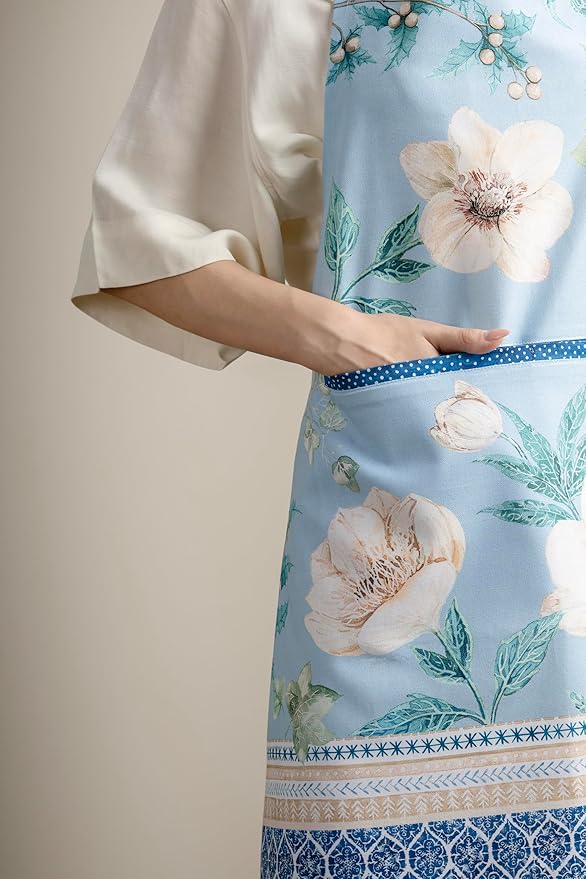 Maison d' Hermine 100% Cotton Apron for women with Pocket Kitchen Chef Apron for Men Cooking Easter Decorations