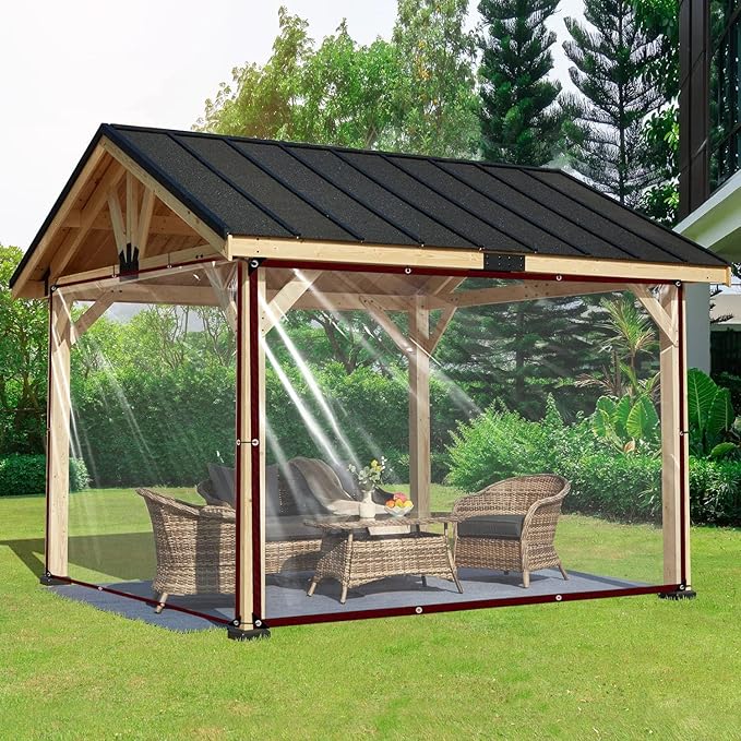 Clear Tarp - Heavy Duty Waterproof - with Grommets Small Tarp, 5x6ft Clear Vinyl Patio Enclosure Tarpaulin for Porch Cover Chicken Coop Covers for Winter Transparent Lonas