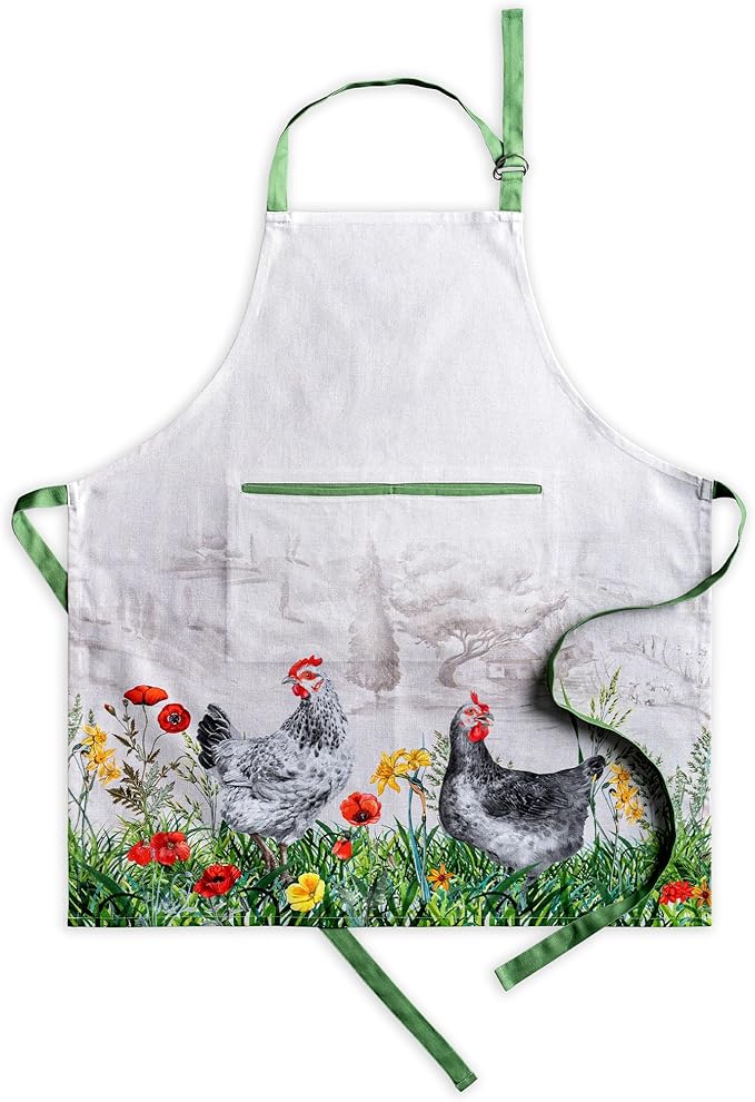 Maison d' Hermine 100% Cotton Apron for women with Pocket Kitchen Chef Apron for Men Cooking Easter Decorations