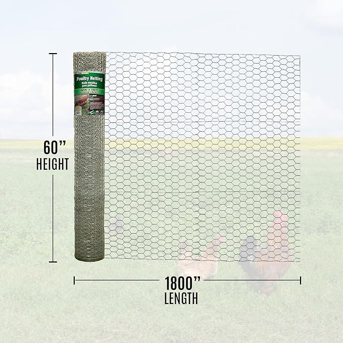 YARDGARD – 1 Inch Twisted Mesh Wire Fence – 28 Inches by 25 Feet – 14 Gauge Galvanized Steel – for Garden Fencing | Property Protection | Poultry and Rabbit Enclosures | Split Rail Backing