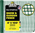 BOEN 4' x 100' Green Temporary Fencing, Mesh Snow Fence, Plastic, Safety Garden Netting, Above Ground Barrier, for Deer, Kids, Swimming Pool, Silt, Lawn, Rabbits, Poultry, Dogs