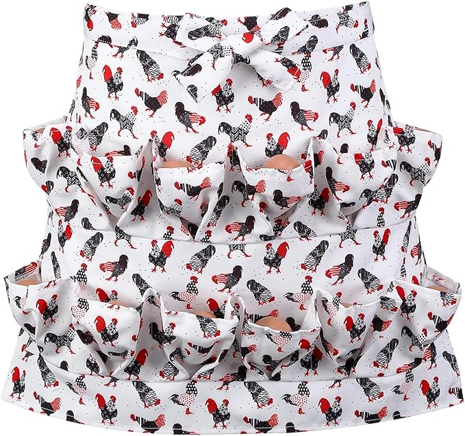 Egg Collecting Apron, 12 Pouches Chicken Egg Apron, Farmhouse Aprons for Chicken, Duck, Goose, Poultry Collection