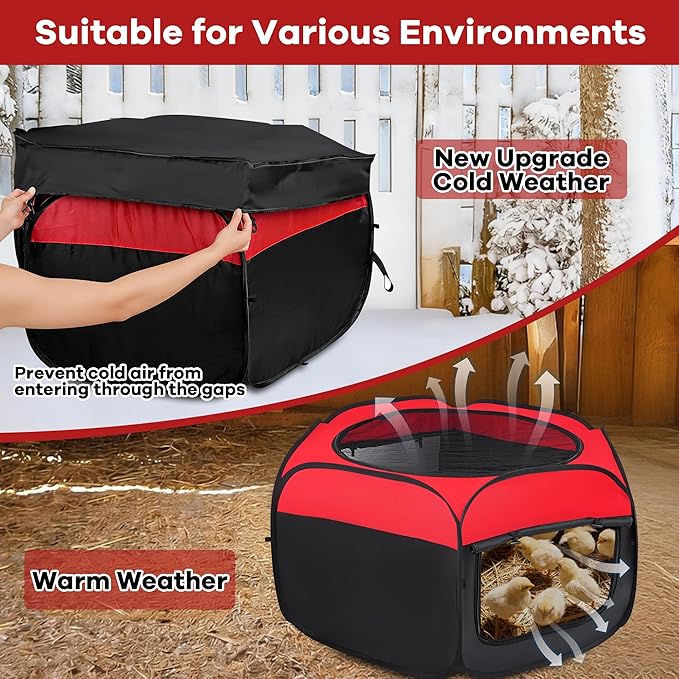 Brooder Box for Chicks, Chicken Brooder Box Starter Kit Up to 15 Baby Chicken Cage Coop