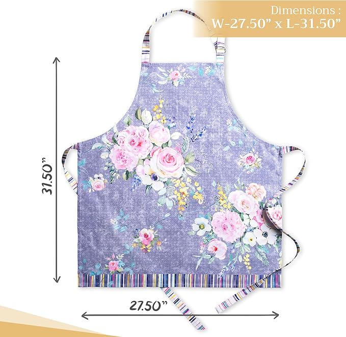 Maison d' Hermine 100% Cotton Apron for women with Pocket Kitchen Chef Apron for Men Cooking Easter Decorations