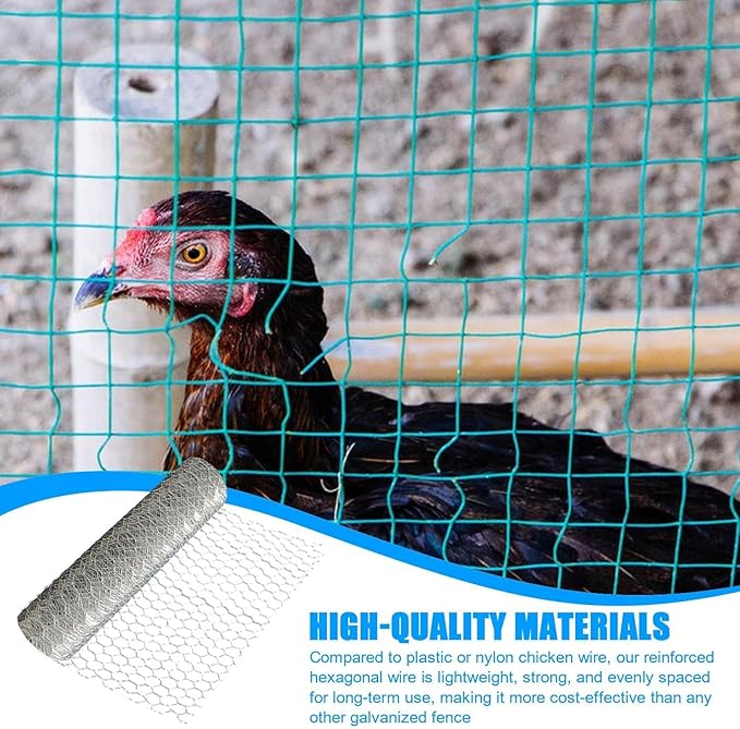 Generic Wire Fencing Roll - Chicken Wire Fence | Mesh Roll Galvanized | Welded Metal Wire Fencing Roll | Galvanized Welded Cage Wire Mesh Roll Supports Poultry Netting Cage Fence, 0.4 * 1m