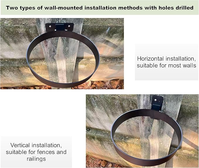 5-Gallon Bucket Holder, Wall-Mounted Istallation,Applicable to Courtyards, Warehouses, and Horse Farms (Excluding Buckets) (Black 1 PCS)