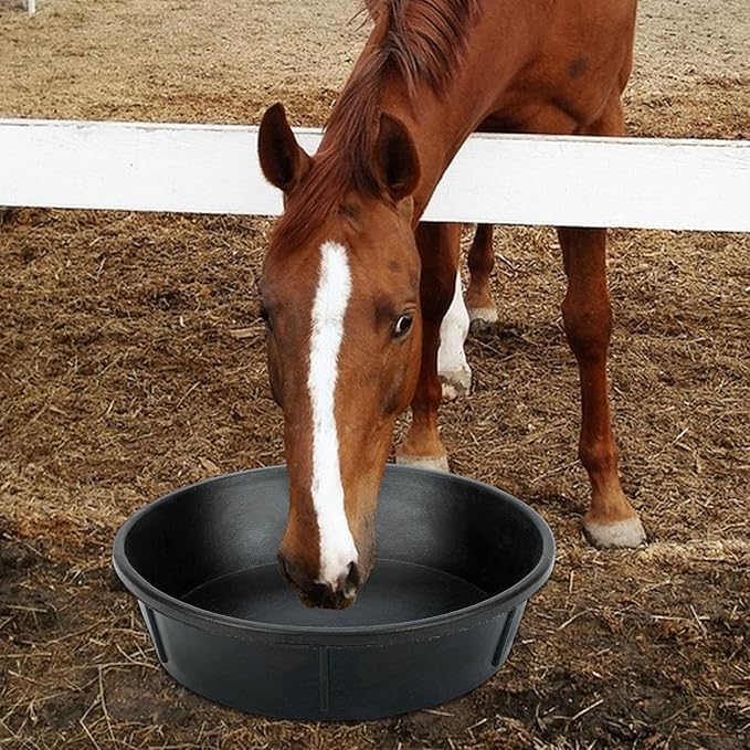 Horse Feed Bucket Utility Bucket Wear Resistant Sturdy Supply Water Bowl Feed Trough for Outside Ranch Backyard Zoo Farm