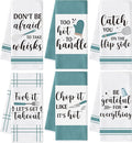 GROBRO7 Funny Kitchen Hand Towel - 6Pcs Fun Sayings Kitchen Farmhouse Vintage Decorative Soft Polyester Dish Towels for Home Bar Dining Room Restaurant Decor Housewarming Gift for Mom Women Hostess