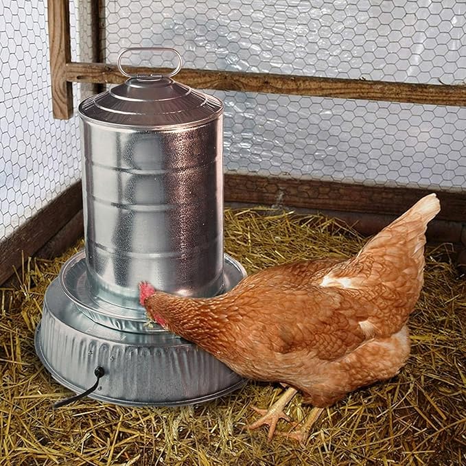 Farm Innovators 125 Watt Heated Base for Double Wall Metal Poultry Founts with 35 Degrees Fahrenheit Temperature and Below, 2 Pack, Metallic