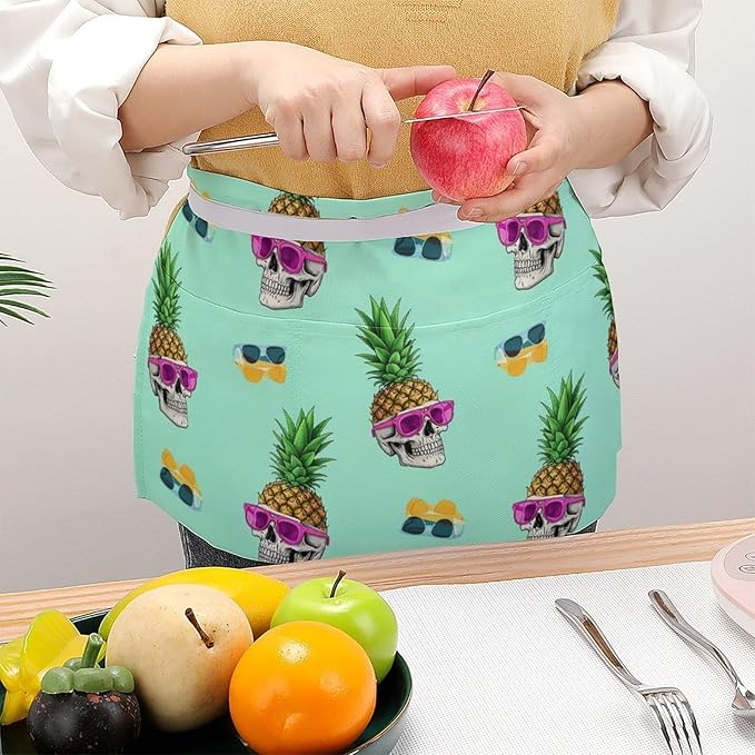Half Apron with 3 Pockets Chef Cooking Kitchen Restaurant Aprons for Women Men