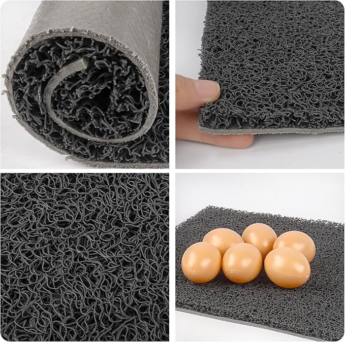 12 Pcs Nesting Pads for Chicken Coop, 12x12 Inch Washable Plastic Nesting Box Liners with 6 Fake Eggs, Reusable Laying Mats for Hens, Chicken Coop Accessories