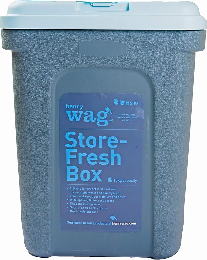 Henry Wag Store-Fresh Dog Food Box - Perfect for Storing Dry Pet Food, Bird Seed, Horse Supplements & Poultry Feed - 7.5kg