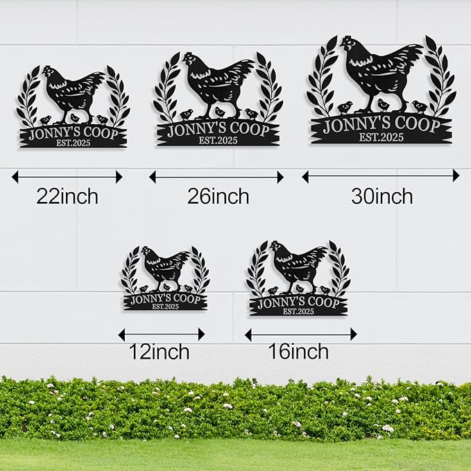Personalized Chicken Coop Signs, Metal Funny Farm Decor, Chicken Coop Accessories, Metal Outdoor Wall Art, Custom Hen House Sign, Rustic Farmhouse Wall Decor for Farm Yard Garden Color03
