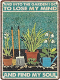 Metal Garden Vintage Tin Sign and Into The Garden I Go Funny Sign for Farm Decor 12X16Inch