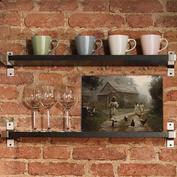 Vintage Farmhouse Scene Metal Sign Rustic Aluminum Metal Signs for Garden, Yard, Porch, Home Bedroom, Kitchen Decor 8 X 12 Inch, Weather Resistant, Waterproof, Durable Ink, Easy to Mount