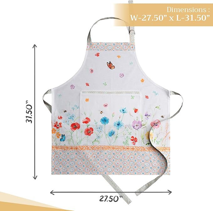 Maison d' Hermine 100% Cotton Apron for women with Pocket Kitchen Chef Apron for Men Cooking Easter Decorations