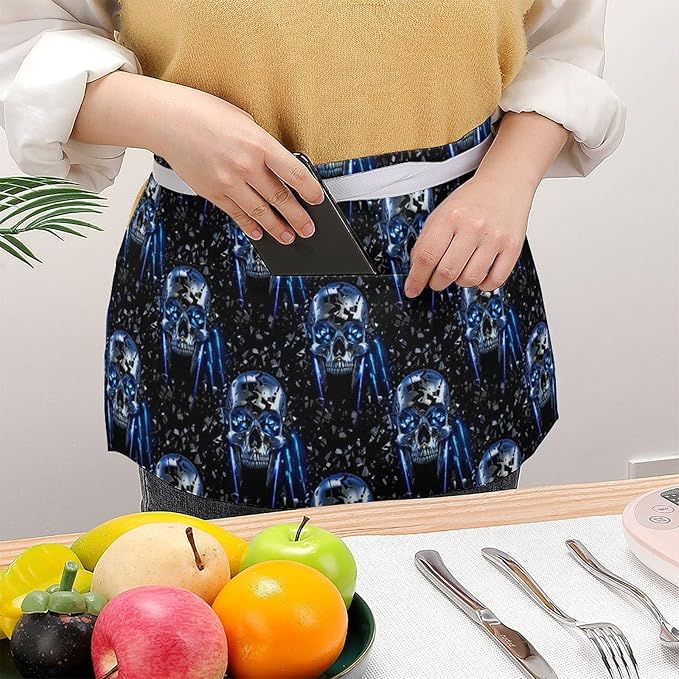 Half Apron with 3 Pockets Chef Cooking Kitchen Restaurant Aprons for Women Men
