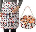 2 Pcs Egg Collecting Apron Chicken Egg Gathering Basket with 7 Pouches Holding Apron with 15 Pockets