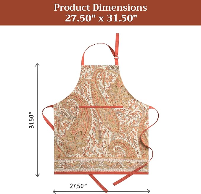 Maison d' Hermine 100% Cotton Apron for women with Pocket Kitchen Chef Apron for Men Cooking Easter Decorations
