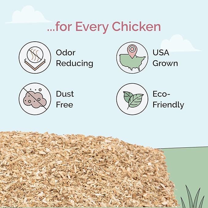 Mile Four Superior Hemp Bedding for Chickens, (440 Liters, 44 Pounds) Chicken Coops & Chicken Nesting Boxes, 100% Certified Organic & USA Grown, Ultra Absorbent, Dust-Free, Odor Control