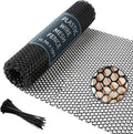 Plastic Wire Mesh Fence, 15.7IN x 50FT Versatile Fencing Netting for Poultry and Animal Barrier With 150 Zip Ties - Garden & Farm, Black