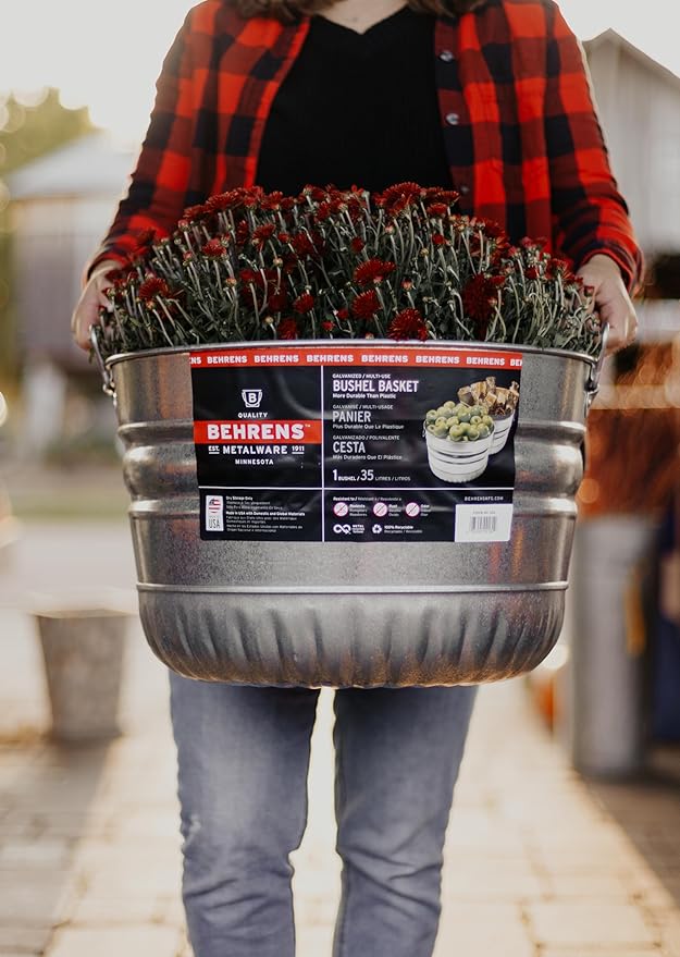 Behrens Galvanized Bushel Basket (1 Bushel)