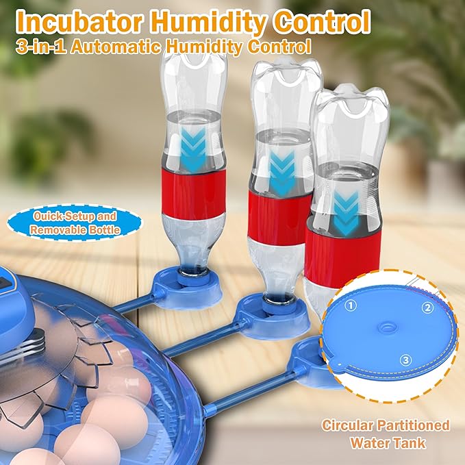Egg Incubator with Automatic Egg Turning and Humidity Control, 26 Eggs Incubators for Hatching Eggs Chicken Quail Ducks Goose Parrot for Home Lab Farm Classroom