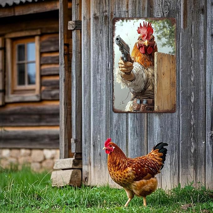 Funny Chicken Signs Farm Chicken Aluminium Sign Metal Chicken Signs Decor Home Ktichen Farm Are Wall 12x16 Inch Vintage Chicken Signs For Coop Metal Tin Signs Poster