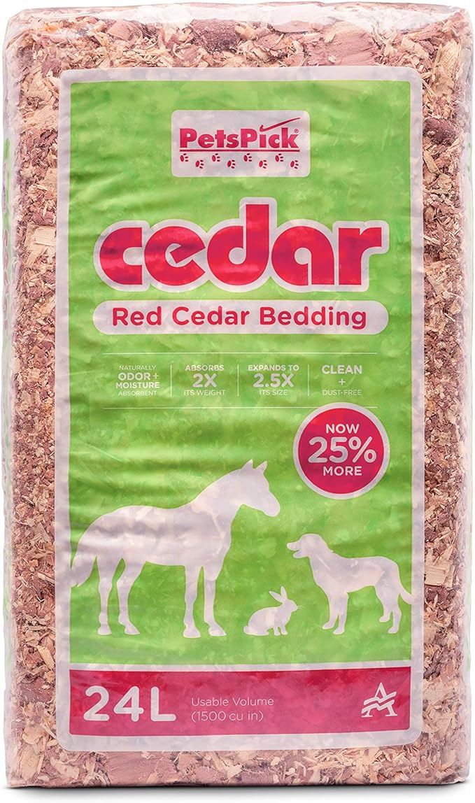 PETSPICK Red Cedar Pet Bedding for Dogs and Horses, 24L