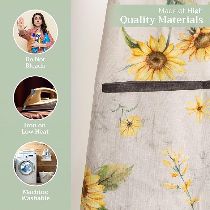 Maison d' Hermine 100% Cotton Apron for women with Pocket Kitchen Chef Apron for Men Cooking Easter Decorations