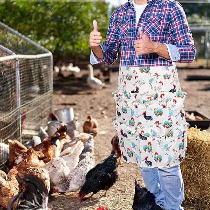 12 Deep Pockets Egg Apron, Chicken Egg Collecting Apron, Egg Holding Apron, Duck Goose Egg Gathering Apron for Housewife