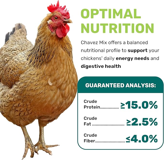 LEACH GRAIN & MILLING CO. Chavez Mix 25 Lbs Bag, Healthy Chicken Feed – Supports Energy & Digestive Health – Balanced Nutrition with Protein, Fiber & Essential Minerals for Chickens & Flock Health