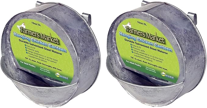 (2 Pack) Ware Manufacturing Hanging Chicken Canteen Waterer for Chickens