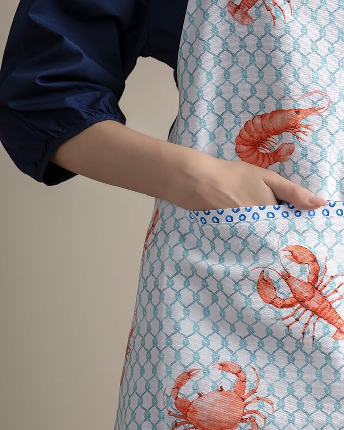 Maison d' Hermine 100% Cotton Apron for women with Pocket Kitchen Chef Apron for Men Cooking Easter Decorations