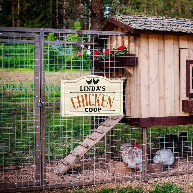 Custom Farm Chicken Coop Sign, Personalized Name Farmhouse Décor, For Outdoor and Sign, 12x18 Inches, Rust Free .063 Aluminum, Fade Resistant, Made in USA by Sigo Signs