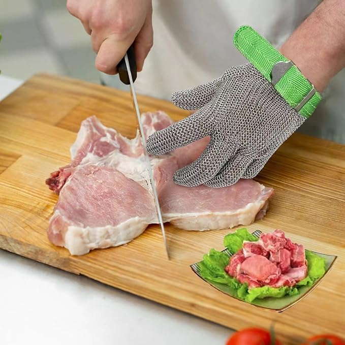 Metal Mesh Gloves - Stainless Steel Mesh Chain Cutting Gloves for Meat and Food Processing