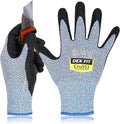 DEX FIT Level 5 Cut Resistant Gloves Cru553, 3D-Comfort Stretchy Fit, Power Grip, Professional Grade, Thin, Touch-Screen Compatible, Durable, Machine Washable; Blue L (9) 1 Pair