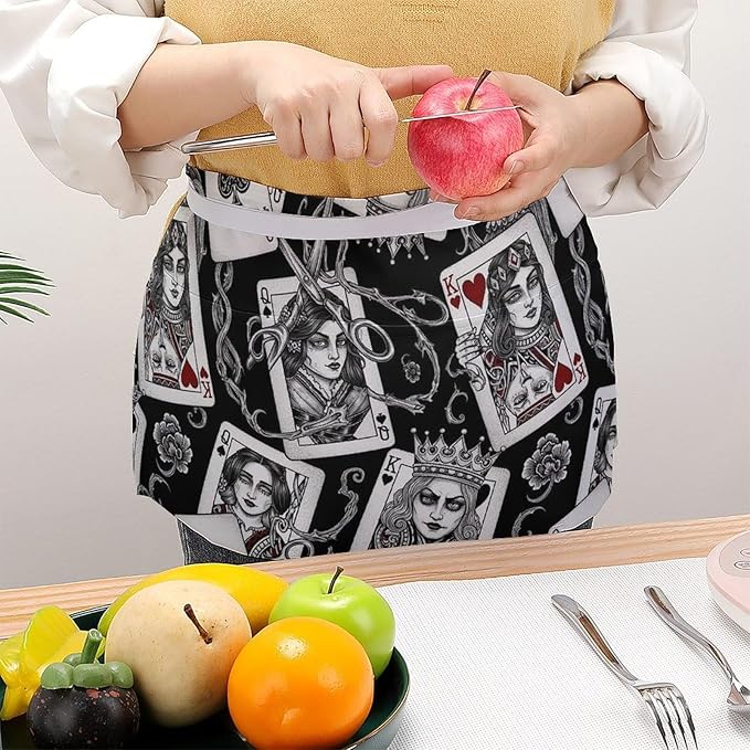 Short 3 Pockets Waist Waiter Waitress Half Apron Waterproof Chef Aprons
