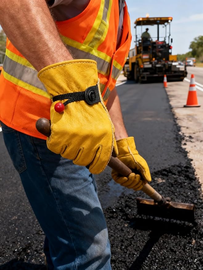 (Large (3 Pair)) Leather Work Gloves for Gardening/Cutting/Construction/Motorcycle/Farm, Men & Women, Cowhide Work Gloves
