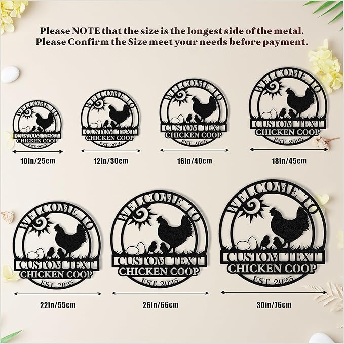 Custom Chicken Coop Signs, Personalized Funny Chicken Coop Signs, Custom Metal Farm Sign for Outside, Chick Hen House Sign Funny Farmhouse Outside Wall Decor Gift