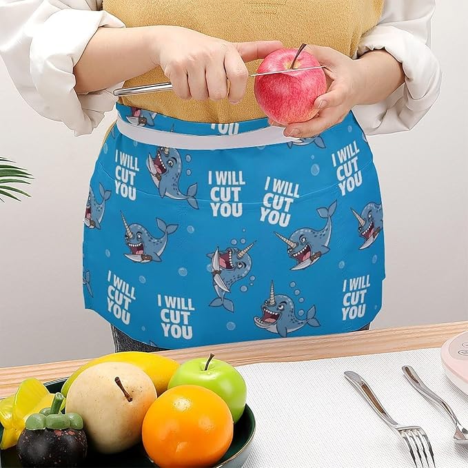 Unisex Half Waiter Waist Short Apron Waterproof Chef Works Waitress Aprons