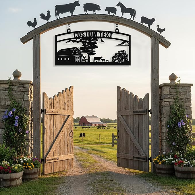 Personalized Metal Farm Signs, Custom Ranch Sign, Customized Farm Metal Signs Outdoor, Custom Large Hanging Family Name Sign for Farms, Ranch, Barn, Farmhouse