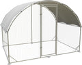 Large Metal Chicken Coop,Outdoor Chicken Coop Run Chicken Shelter with Water-Resident and Anti-UV Cover,Dome Roof Walk-in Poultry Cage Duck Rabbit House for Outside,Backyard and Farm, 6.5'Lx9'Wx6.5'H