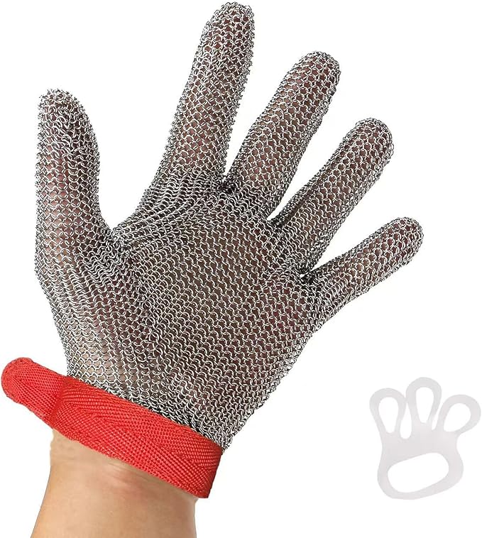 Metal Mesh Gloves - Stainless Steel Mesh Chain Cutting Gloves for Meat and Food Processing