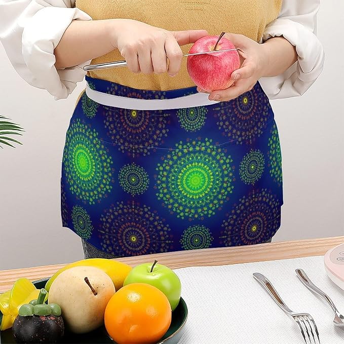 Waterproof Half Waist Apron Kitchen Chef Apron for Cooking Server Waitress