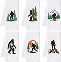 GROBRO7 Funny Gorillas Hand Towel - 6Pcs Forest Mountain Gorilla Theme Kitchen Dishcloths Set Polyester Soft Towels for Bathroom Accessories Home Dining Decor Housewarming Gifts for Men Women