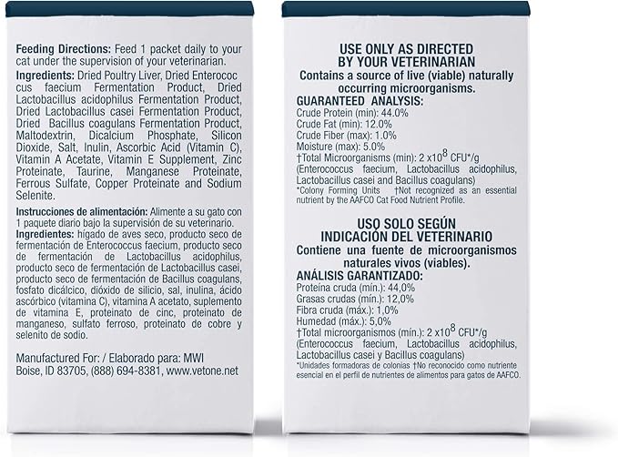 VetOne Advita Powder Probiotic Nutritional Supplement for Cats - 30 (1 gram) packets