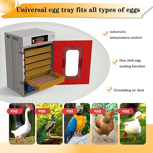 Smart Egg Incubator for Hatching Eggs - 400 Egg Capacity with Digital Temperature & Humidity Control - Ideal for Chicken, Duck, Goose & Quail Eggs